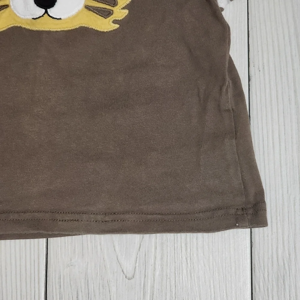 Gymboree Brown short sleeve Tee with Tiger Face Size 6-12 Mo